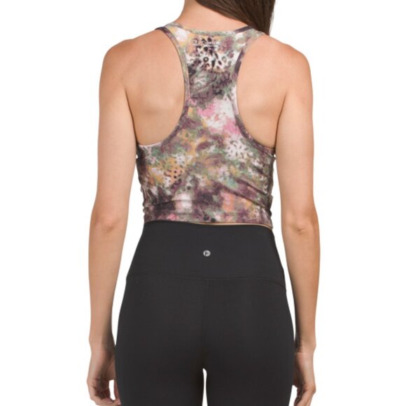 NEW CALVIN KLEIN Printed Scoop Neck Crop Top Multi for women 163mtn - Picture 2 of 5